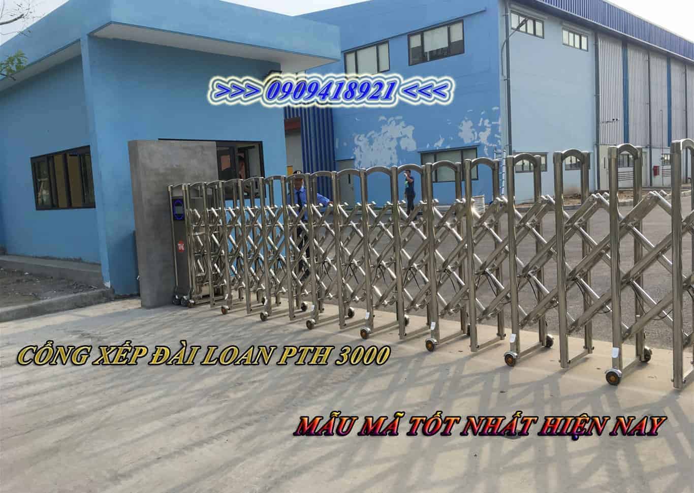 Lắp đặt cổng xếp đài loan cho nhà máy tại Nha Trang