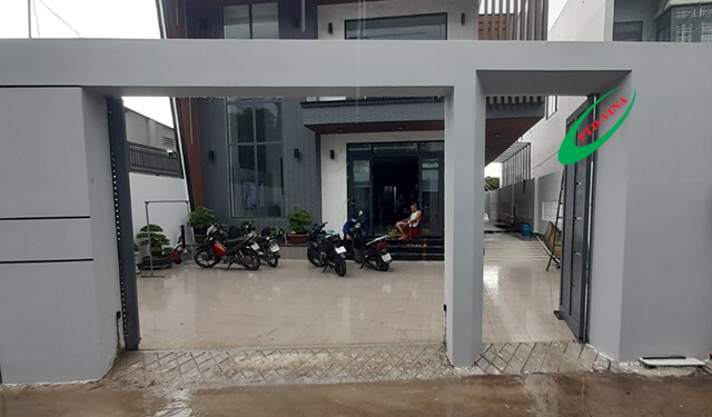 diện tích cổng sử dụng 3m7 thanh ray trượt tại Biên Hòa