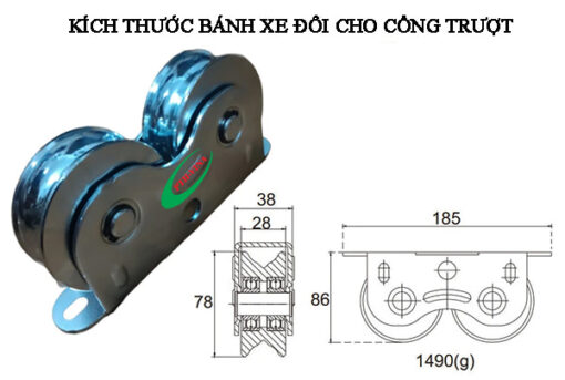 Kích thước bánh xe đôi